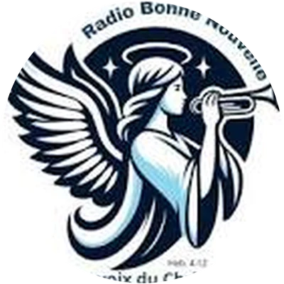 Logo Radio Bonne Nouvelle : ange sonnant la trompette, la voix du Christ, Hébreux 4:12